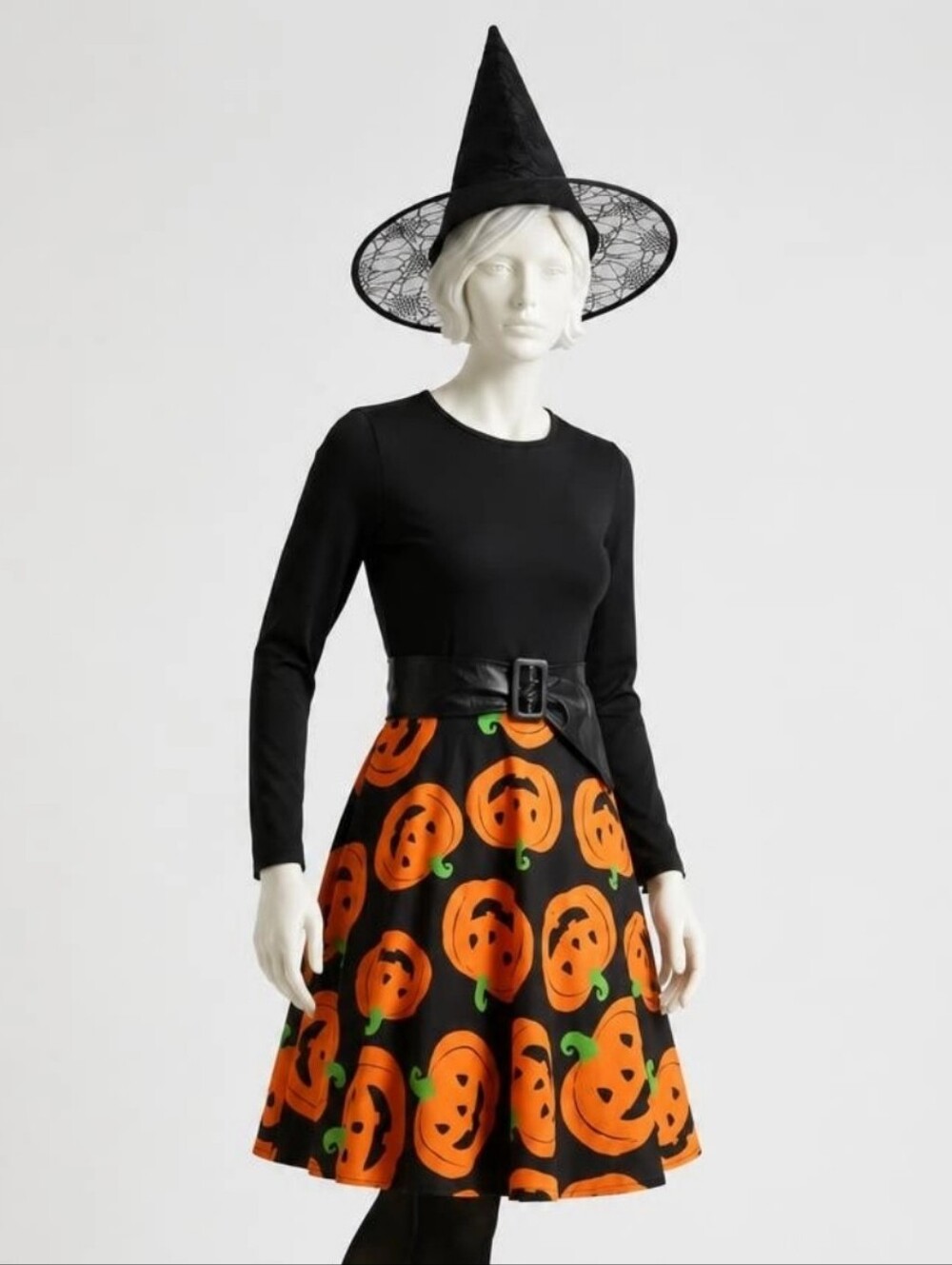 Complete 3-Piece Retro Halloween Witch Costume Set Size 10/12